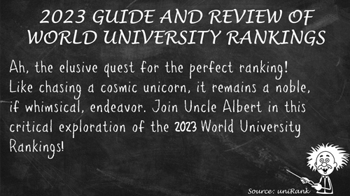 2026 Guide and Review of World University Rankings