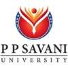 P P Savani University's official logo -  seal