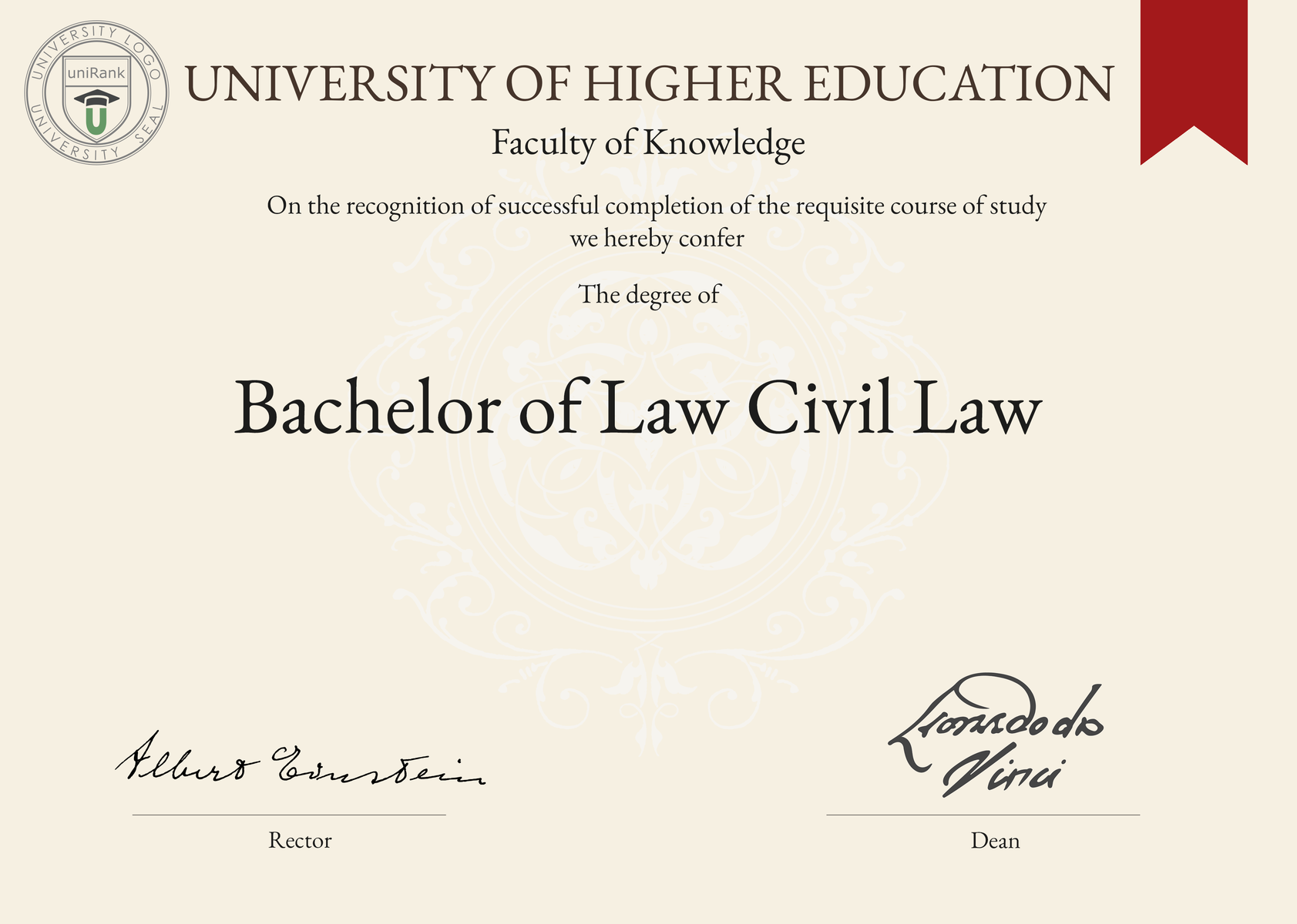 Bachelor of Law Civil Law LLB (Civil Law)