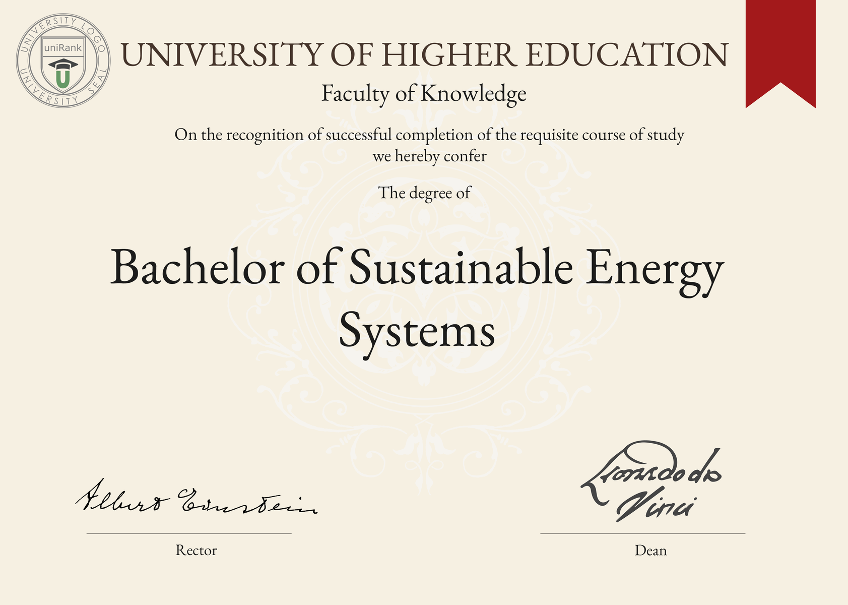 Bachelor of Sustainable Energy Systems BSES