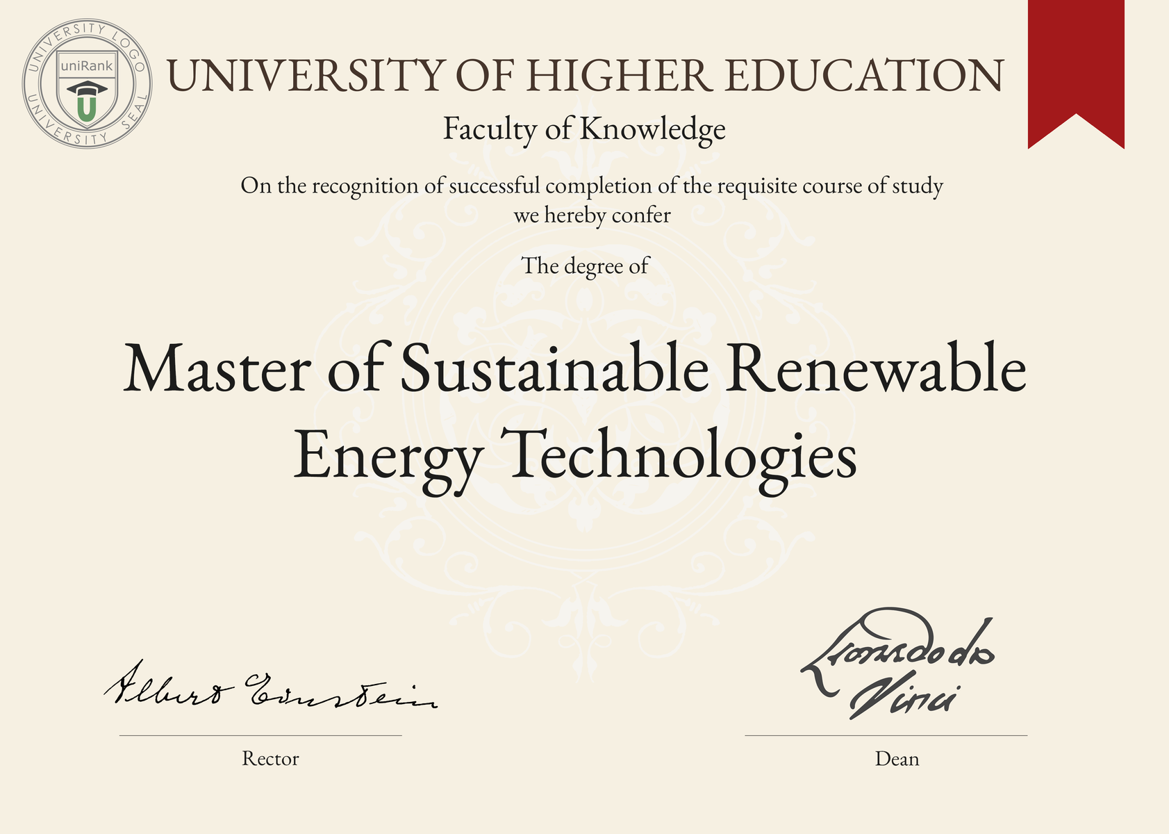 Master of Sustainable Renewable Energy Technologies M.S.R.E.T ...
