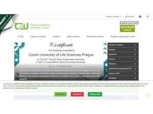 Česká zemědělská univerzita v Praze's Website Screenshot