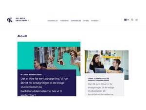 Aalborg University's official website homepage screenshot