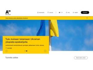 Aalto-yliopisto's official website homepage screenshot