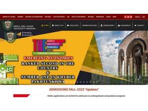 Abdul Wali Khan University Mardan's official website homepage screenshot