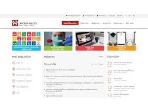 Abdullah Gül University's official website homepage screenshot