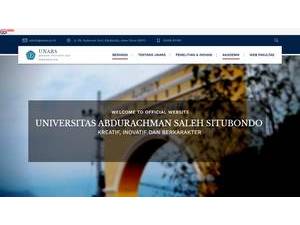 Abdurachman Saleh University's official website homepage screenshot