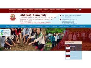 Abhilashi University's official website homepage screenshot