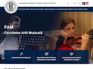 Academia de Muzica, Teatru si Arte Plastice's official website homepage screenshot