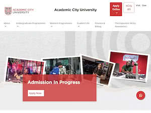 Academic City University's official website homepage screenshot