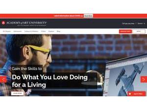 Academy of Art University's official website homepage screenshot
