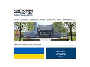 Academy of Fine Arts Münster's official website homepage screenshot