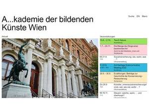 Academy of Fine Arts Vienna's official website homepage screenshot