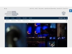 Academy of Music in Kraków's official website homepage screenshot