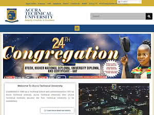 Accra Technical University's official website homepage screenshot
