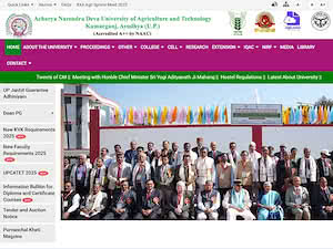 Acharya Narendra Deva University of Agriculture & Technology's official website homepage screenshot
