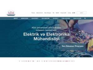 ADA Universiteti's official website homepage screenshot
