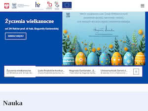 Adam Mickiewicz University in Poznań's official website homepage screenshot
