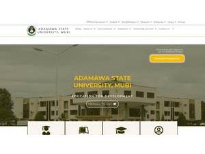 Adamawa State University's official website homepage screenshot