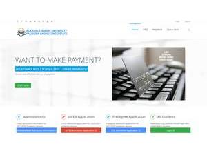 Adekunle Ajasin University's official website homepage screenshot