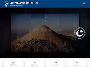 Adiyaman Üniversitesi's official website homepage screenshot