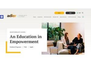 Adler Graduate School's official website homepage screenshot