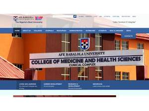Afe Babalola University's official website homepage screenshot