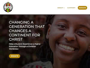 Africa Christian University's official website homepage screenshot