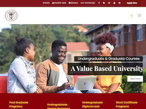 Africa Renewal University's official website homepage screenshot