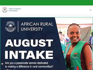 African Rural University's official website homepage screenshot