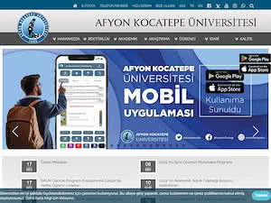 Afyon Kocatepe Üniversitesi's official website homepage screenshot
