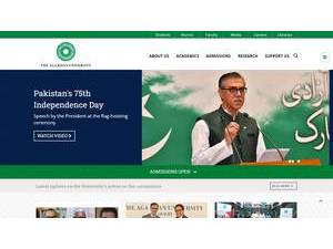 Aga Khan University's official website homepage screenshot