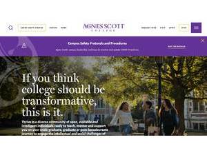 Agnes Scott College's official website homepage screenshot