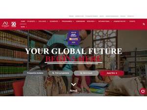 Ahlia University's official website homepage screenshot