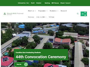 Ahmadu Bello University's official website homepage screenshot