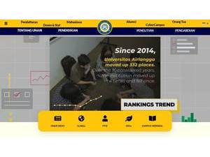 Airlangga University's official website homepage screenshot