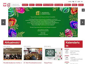 Akademia Lomżyńska's official website homepage screenshot