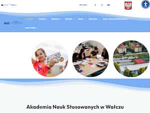 Akademia Nauk Stosowanych w Wałczu's official website homepage screenshot
