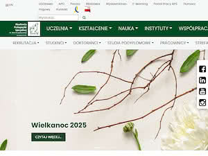 Akademia Pedagogiki Specjalnej im. Marii Grzegorzewskiej's official website homepage screenshot