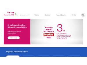 Akademia WSB's official website homepage screenshot