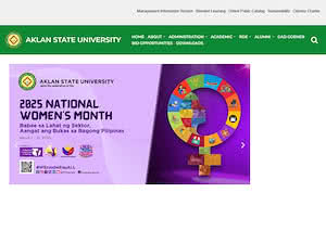 Aklan State University's official website homepage screenshot