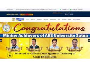 AKS University's official website homepage screenshot