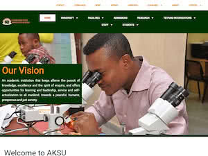 Akwa Ibom State University's official website homepage screenshot