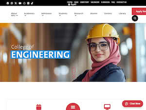 Al Ain University's official website homepage screenshot