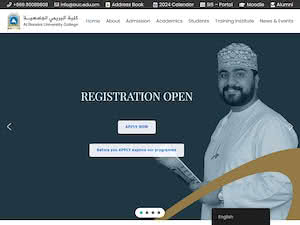 Al-Buraimi University College's official website homepage screenshot