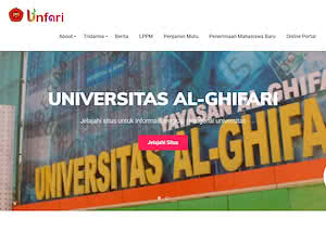 Al-Ghifari University's official website homepage screenshot