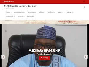 Al-Qalam University, Katsina's official website homepage screenshot