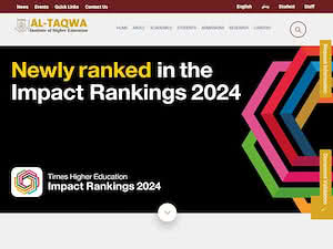 Al-taqwa Institute of Higher Education's official website homepage screenshot