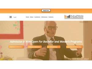 Al Yamamah University's official website homepage screenshot