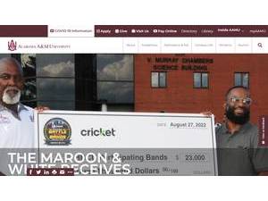 Alabama A&M University's official website homepage screenshot